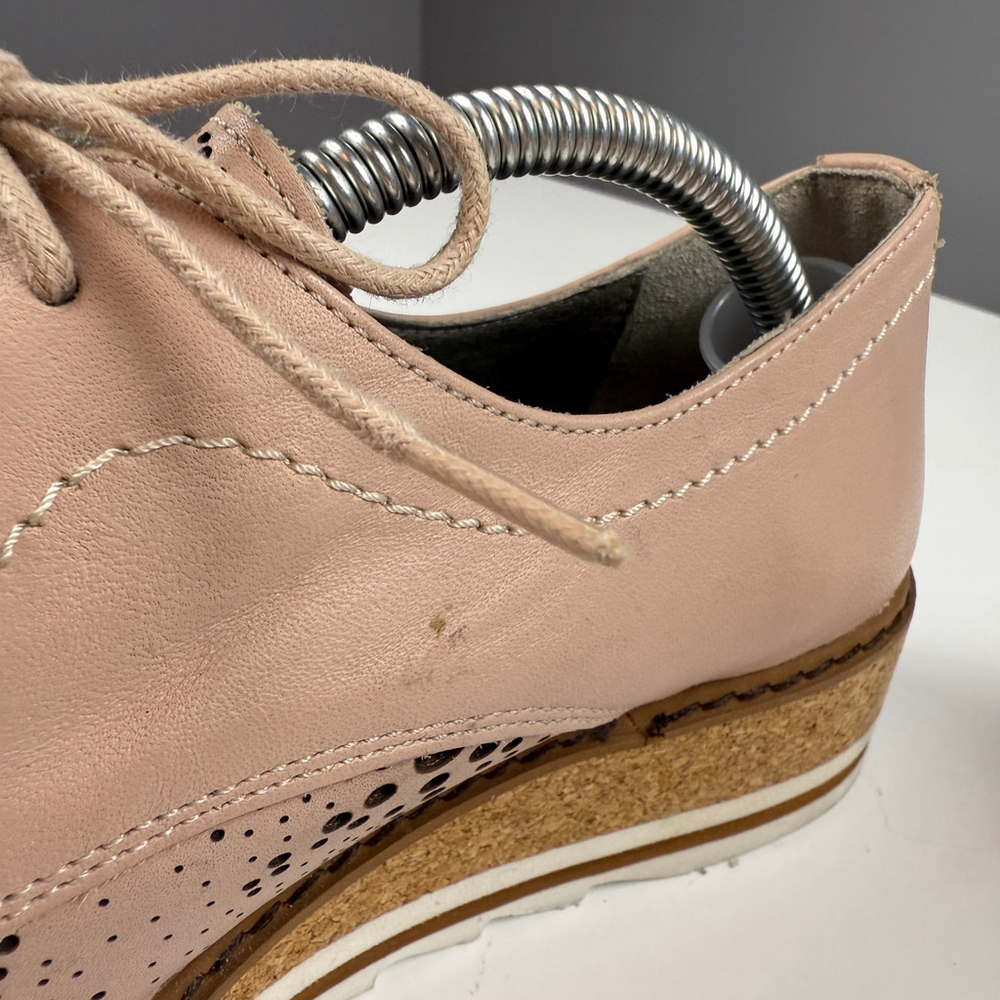 Dorking Fluchos Made in Spain Lace perforated wedge shoes pink size 6 EU 36 - Picture 10 of 11
